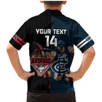 Custom Blues And Bombers Football Family Matching Mermaid Dress and Hawaiian Shirt 2024 Together Sporty