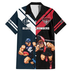 Custom Blues And Bombers Football Family Matching Mermaid Dress and Hawaiian Shirt 2024 Together Sporty