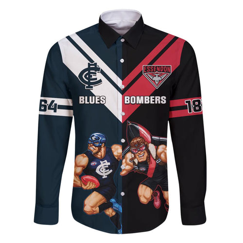 Custom Blues And Bombers Football Family Matching Off Shoulder Short Dress and Hawaiian Shirt 2024 Together Sporty