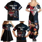 Custom Blues And Bombers Football Family Matching Summer Maxi Dress and Hawaiian Shirt 2024 Together Sporty