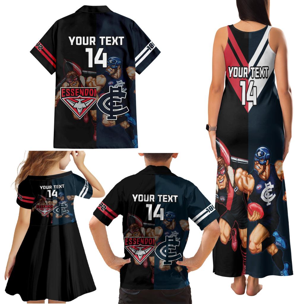 Custom Blues And Bombers Football Family Matching Tank Maxi Dress and Hawaiian Shirt 2024 Together Sporty