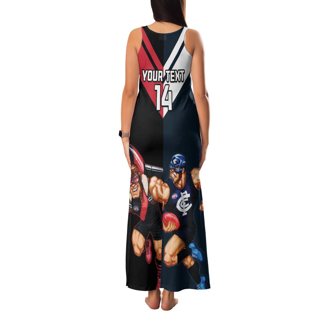Custom Blues And Bombers Football Family Matching Tank Maxi Dress and Hawaiian Shirt 2024 Together Sporty