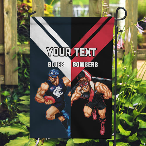 Custom Blues And Bombers Football Garden Flag 2024 Together Sporty