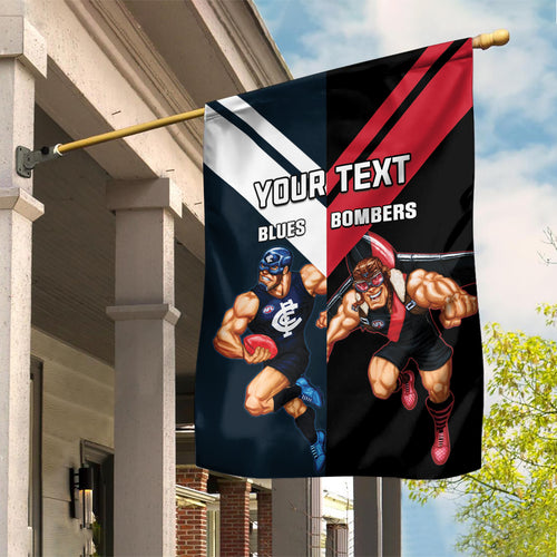 Custom Blues And Bombers Football Garden Flag 2024 Together Sporty