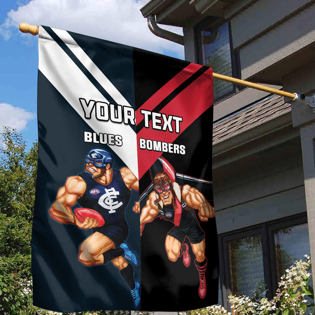 Custom Blues And Bombers Football Garden Flag 2024 Together Sporty