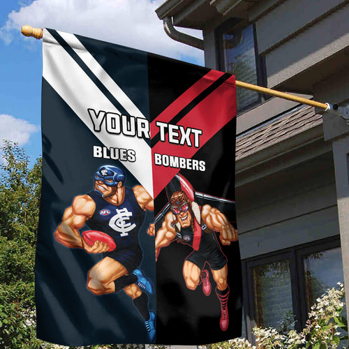 Custom Blues And Bombers Football Garden Flag 2024 Together Sporty
