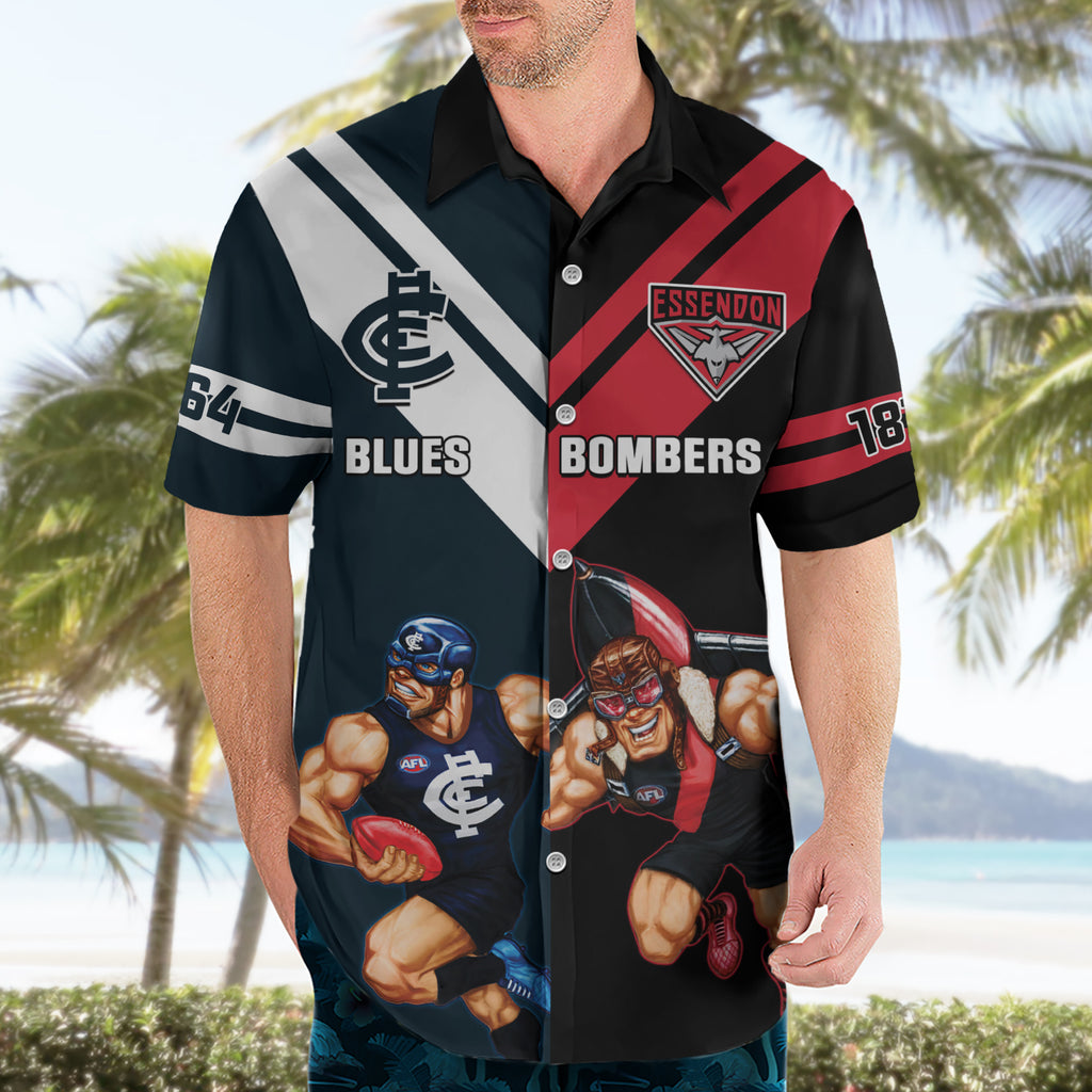 Custom Blues And Bombers Football Hawaiian Shirt 2024 Together Sporty
