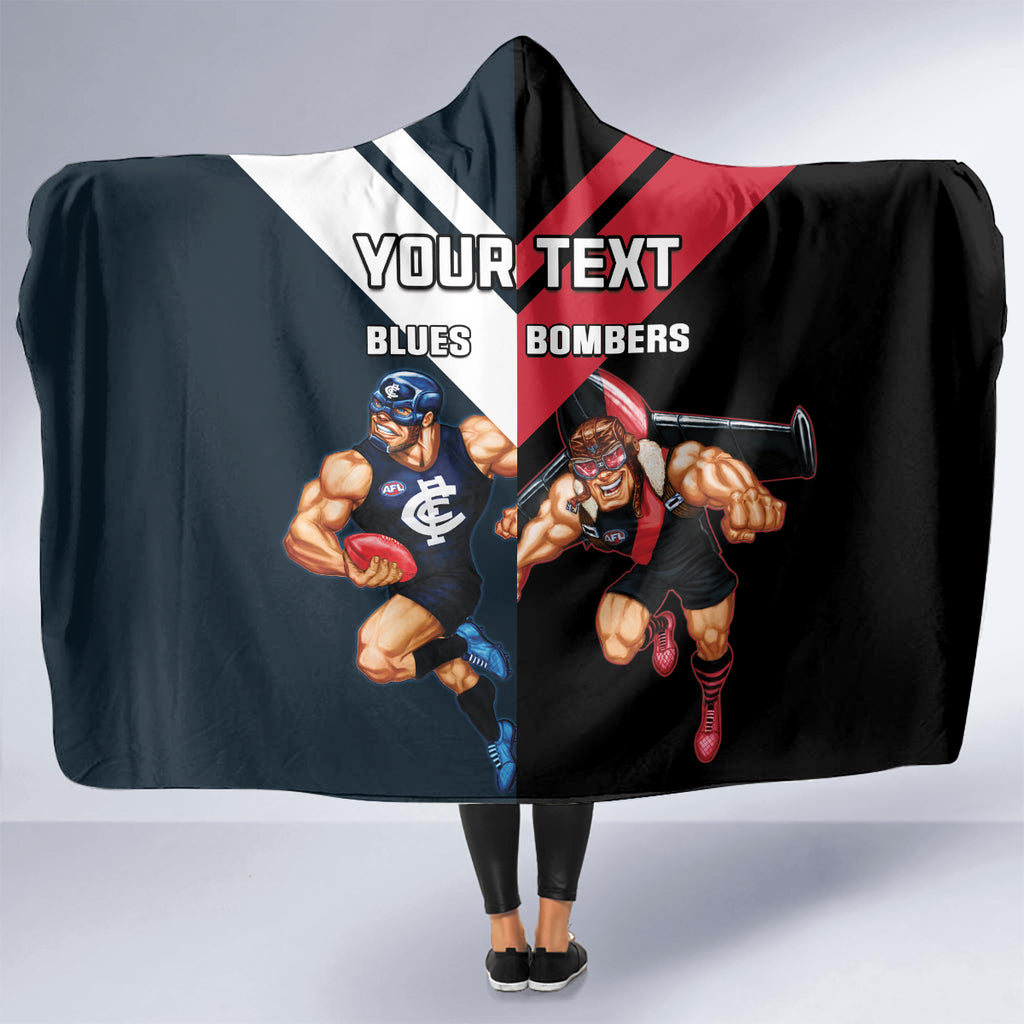 Custom Blues And Bombers Football Hooded Blanket 2024 Together Sporty