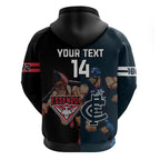Custom Blues And Bombers Football Hoodie 2024 Together Sporty