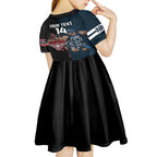 Custom Blues And Bombers Football Kid Short Sleeve Dress 2024 Together Sporty