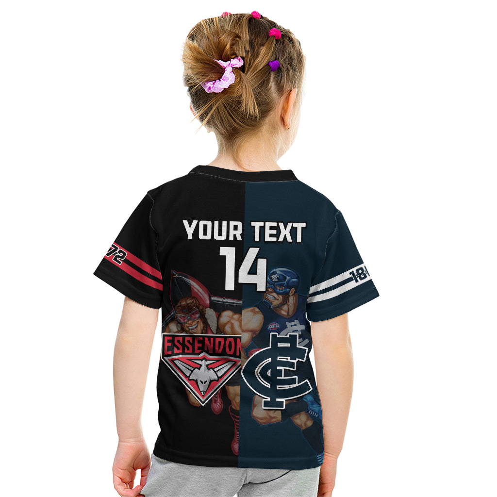 Custom Blues And Bombers Football Kid T Shirt 2024 Together Sporty