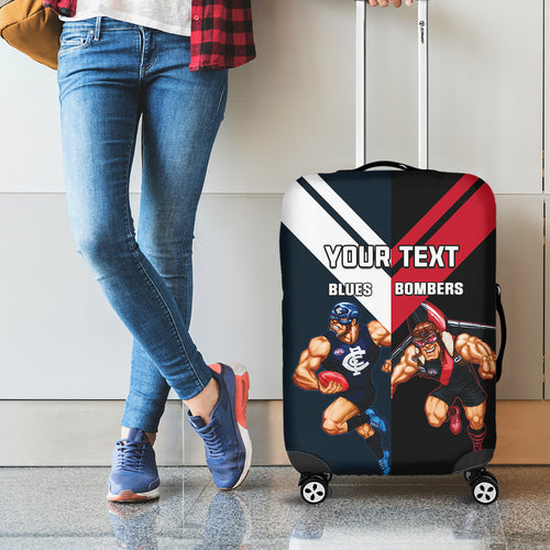 Custom Blues And Bombers Football Luggage Cover 2024 Together Sporty