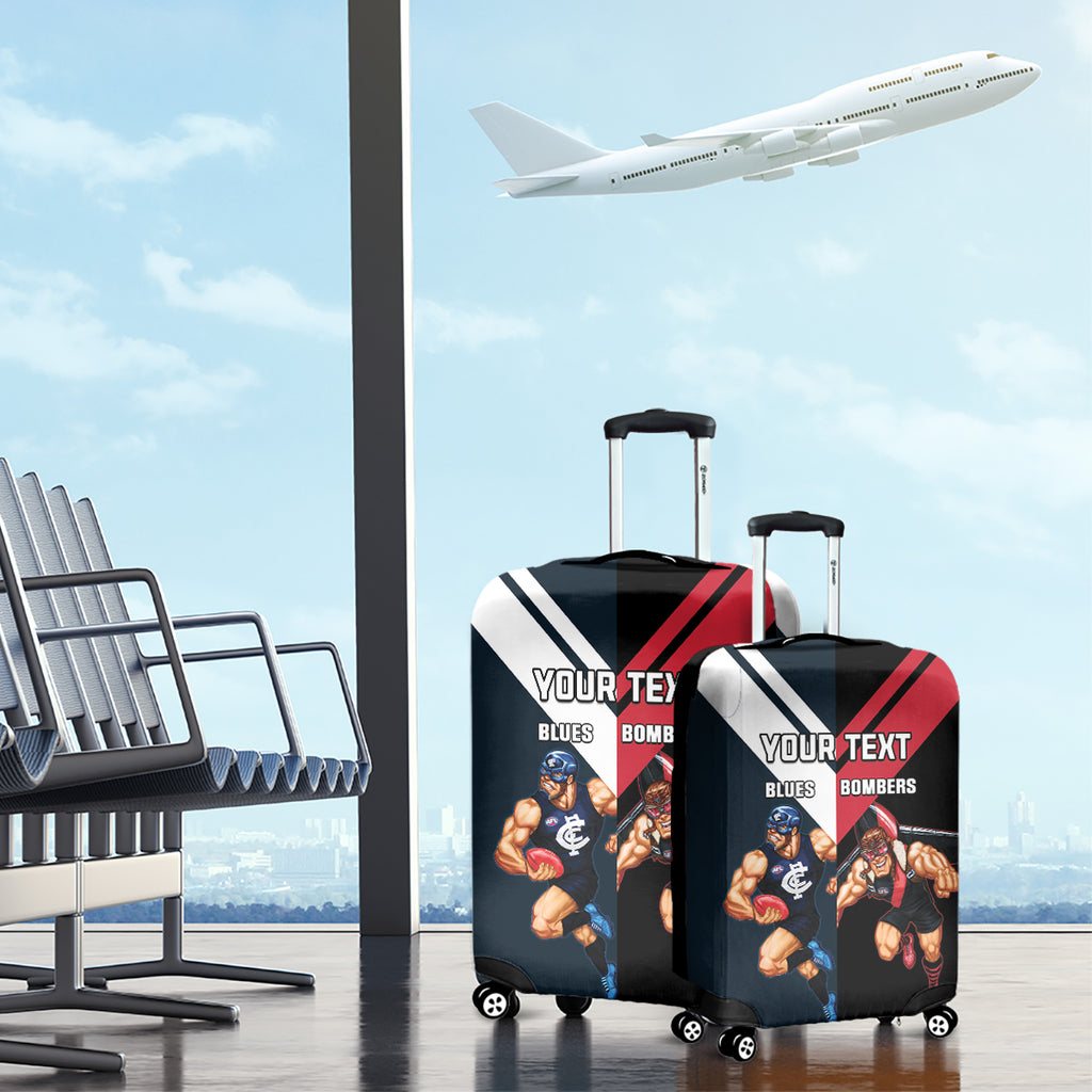 Custom Blues And Bombers Football Luggage Cover 2024 Together Sporty