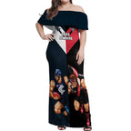 Custom Blues And Bombers Football Off Shoulder Maxi Dress 2024 Together Sporty