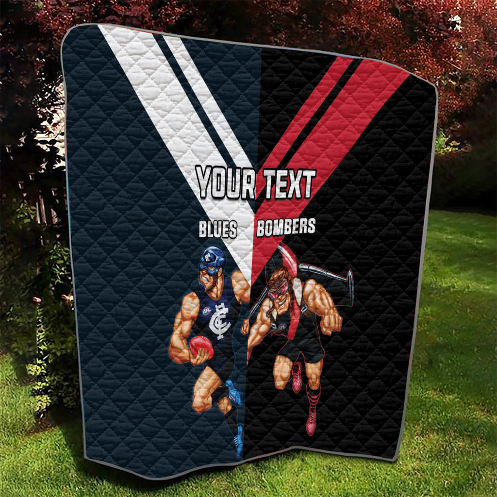 Custom Blues And Bombers Football Quilt 2024 Together Sporty