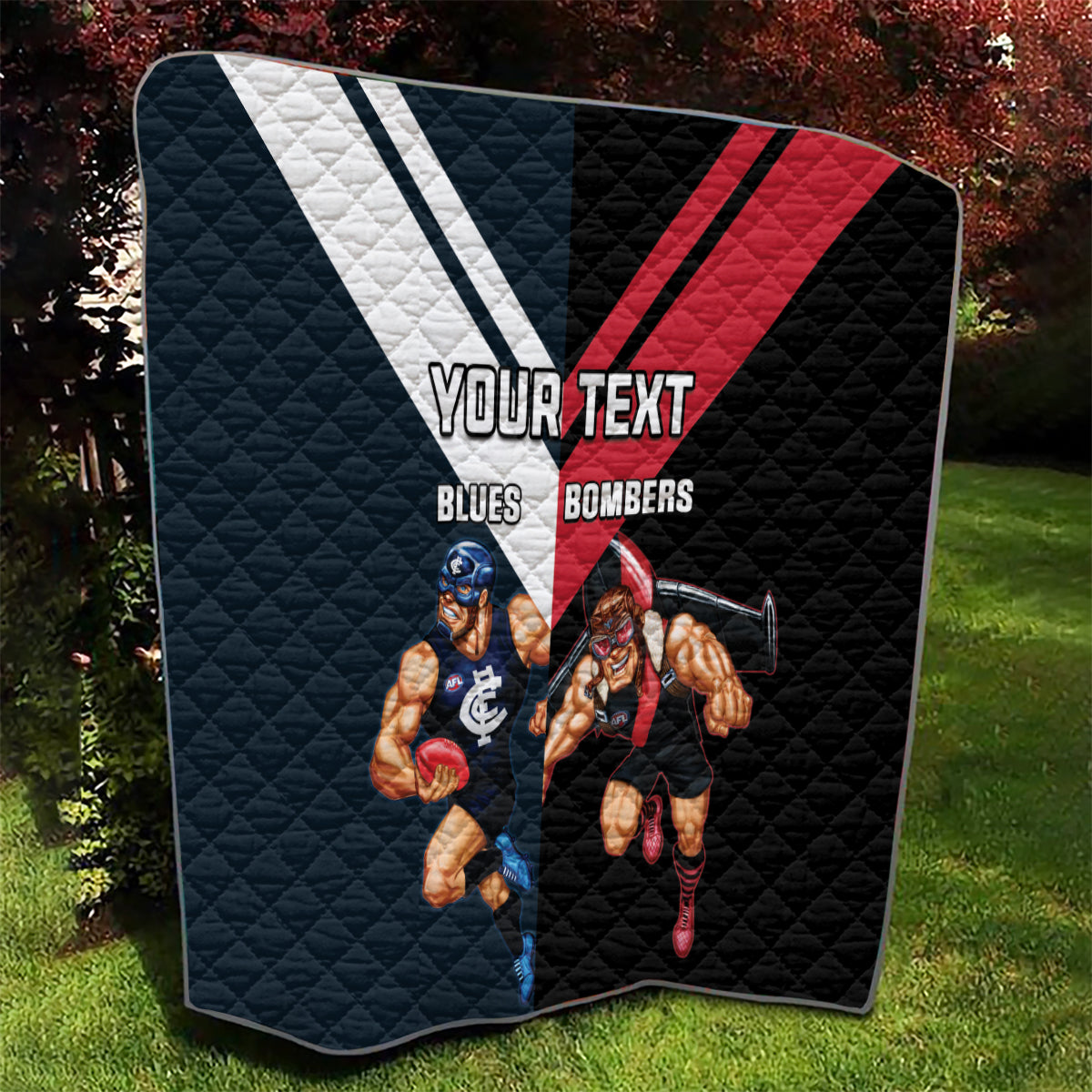 Custom Blues And Bombers Football Quilt 2024 Together Sporty