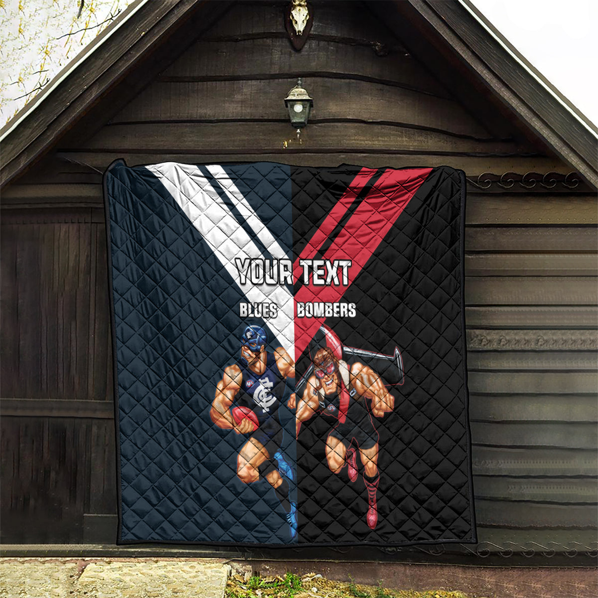 Custom Blues And Bombers Football Quilt 2024 Together Sporty