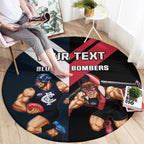 Custom Blues And Bombers Football Round Carpet 2024 Together Sporty