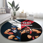 Custom Blues And Bombers Football Round Carpet 2024 Together Sporty