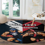 Custom Blues And Bombers Football Round Carpet 2024 Together Sporty