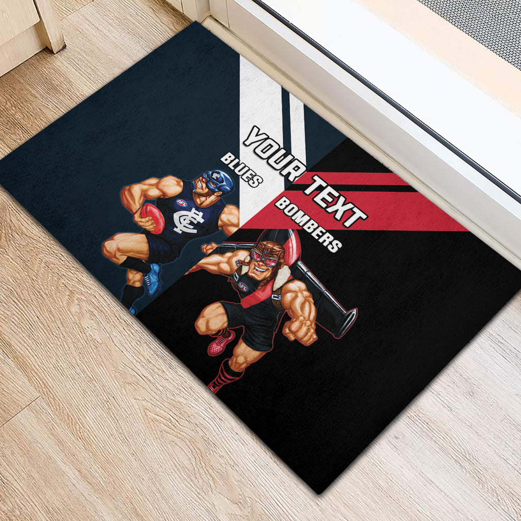 Custom Blues And Bombers Football Rubber Doormat 2024 Together Sporty