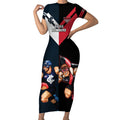 Custom Blues And Bombers Football Short Sleeve Bodycon Dress 2024 Together Sporty