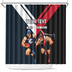 Custom Blues And Bombers Football Shower Curtain 2024 Together Sporty