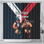 Custom Blues And Bombers Football Shower Curtain 2024 Together Sporty