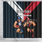 Custom Blues And Bombers Football Shower Curtain 2024 Together Sporty