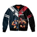 Custom Blues And Bombers Football Sleeve Zip Bomber Jacket 2024 Together Sporty