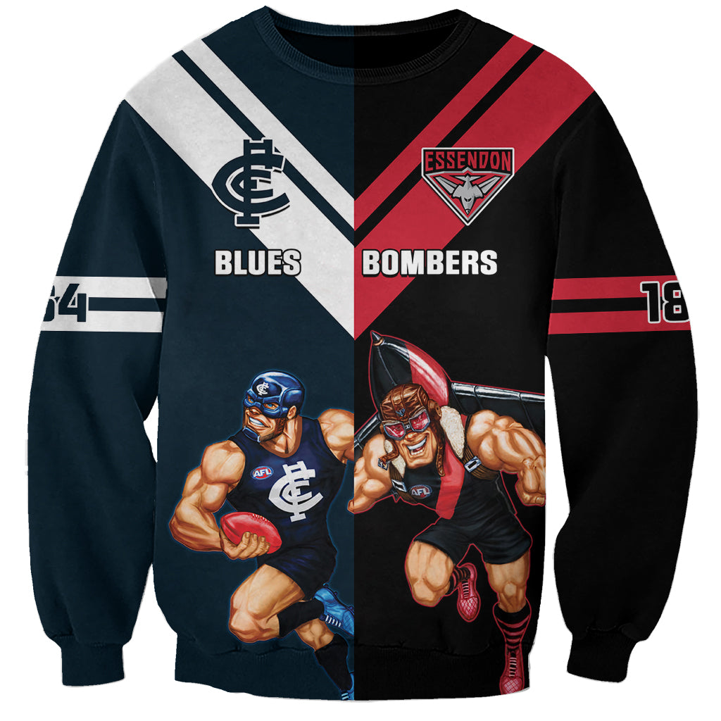 Custom Blues And Bombers Football Sweatshirt 2024 Together Sporty