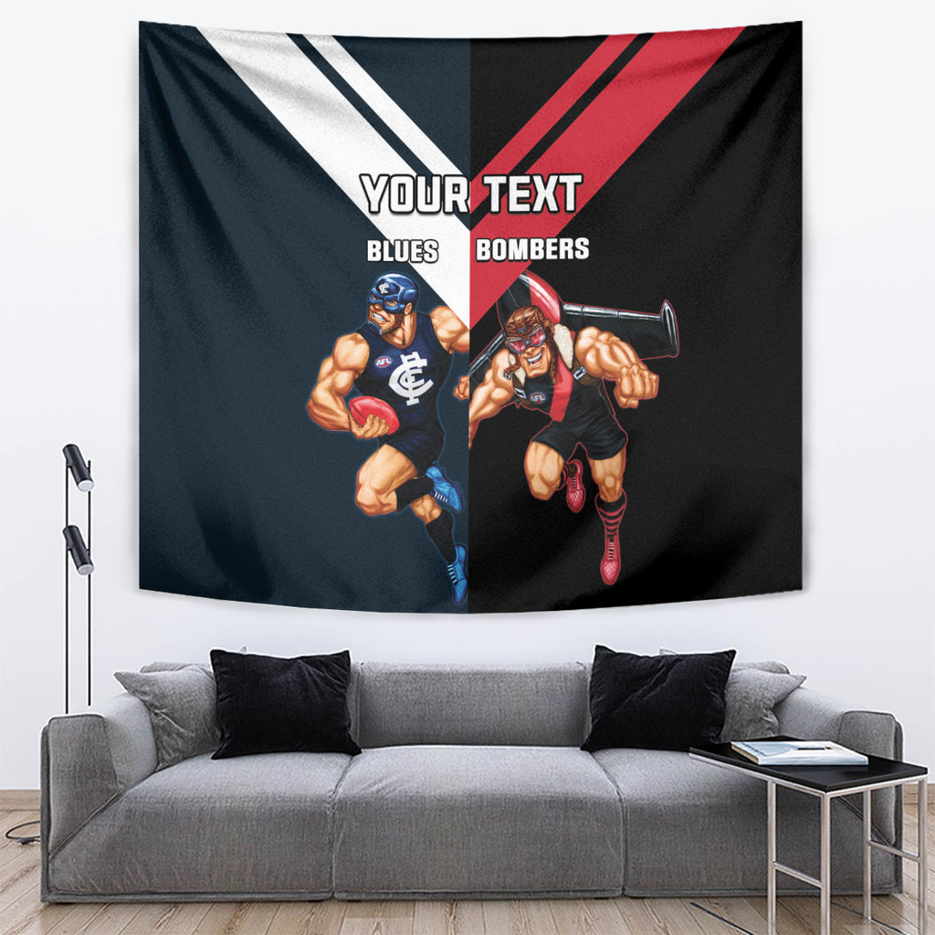 Custom Blues And Bombers Football Tapestry 2024 Together Sporty