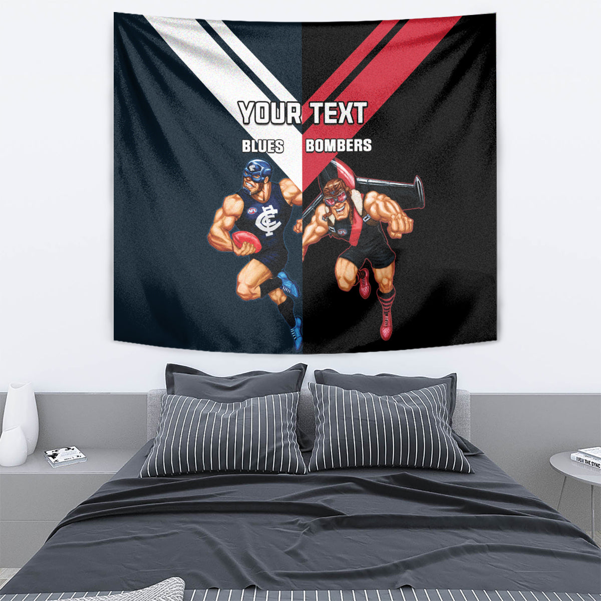 Custom Blues And Bombers Football Tapestry 2024 Together Sporty