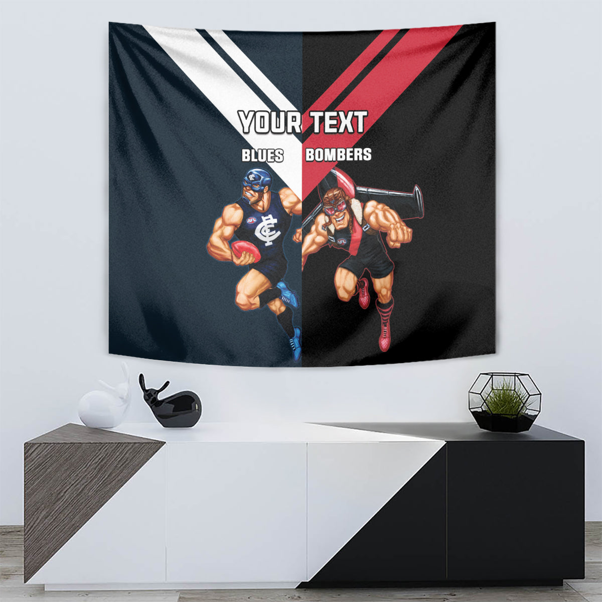 Custom Blues And Bombers Football Tapestry 2024 Together Sporty