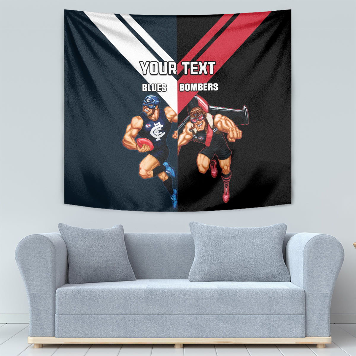 Custom Blues And Bombers Football Tapestry 2024 Together Sporty