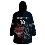 Custom Blues And Bombers Football Wearable Blanket Hoodie 2024 Together Sporty