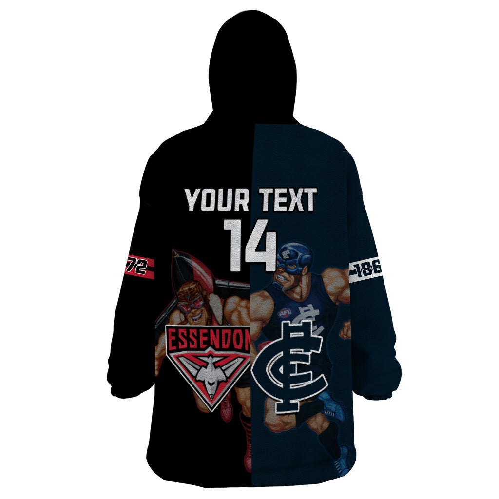 Custom Blues And Bombers Football Wearable Blanket Hoodie 2024 Together Sporty
