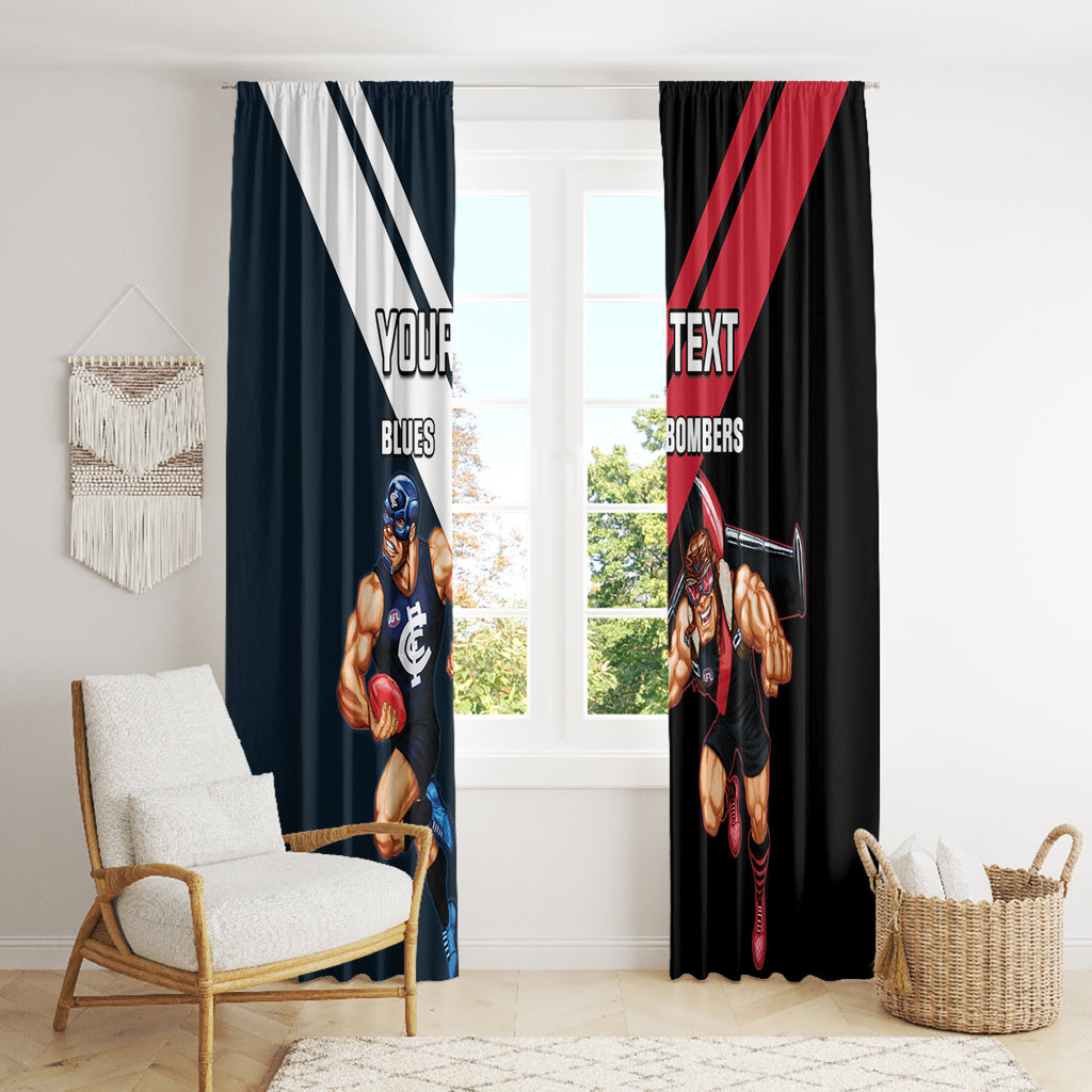 Custom Blues And Bombers Football Window Curtain 2024 Together Sporty
