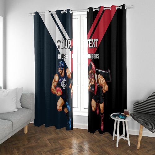 Custom Blues And Bombers Football Window Curtain 2024 Together Sporty