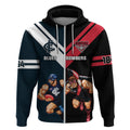 Custom Blues And Bombers Football Zip Hoodie 2024 Together Sporty