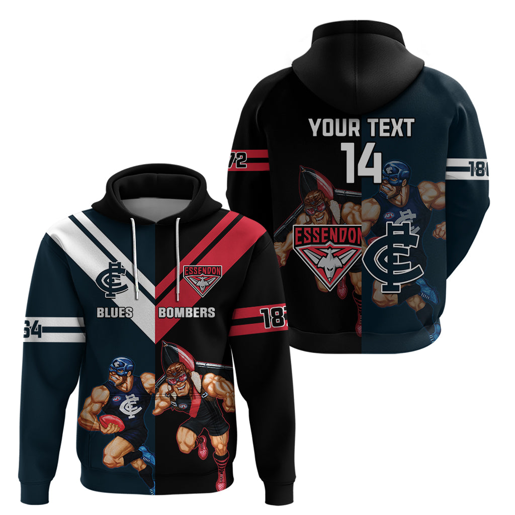 Custom Blues And Bombers Football Zip Hoodie 2024 Together Sporty