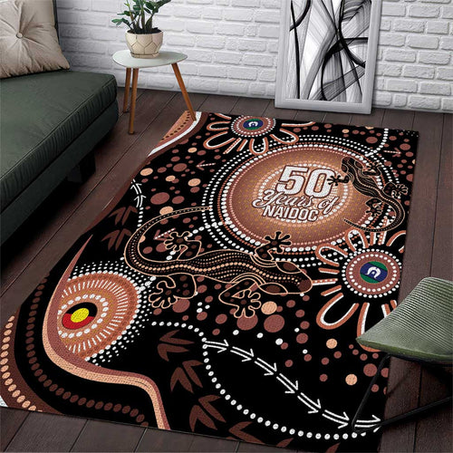 Australia NAIDOC Week Area Rug Happy 50th Anniversary Brown Version