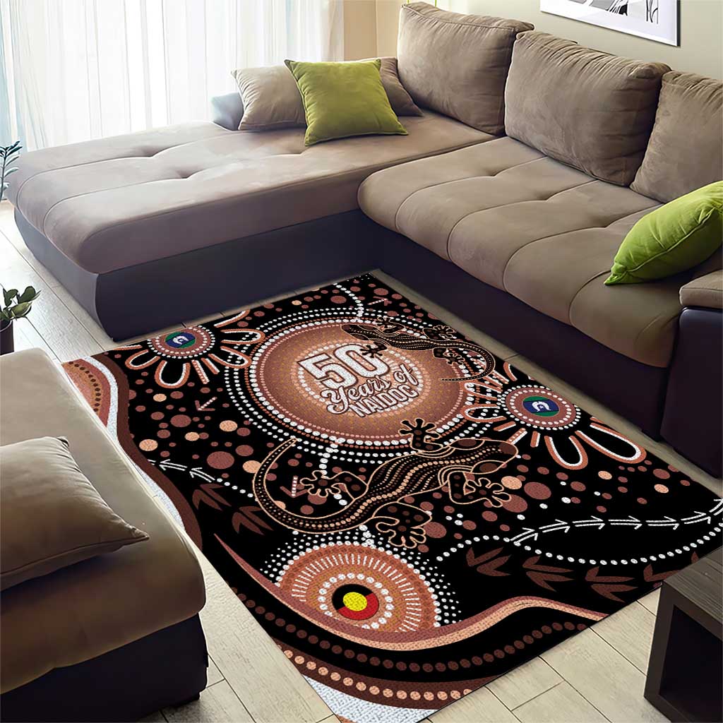 Australia NAIDOC Week Area Rug Happy 50th Anniversary Brown Version