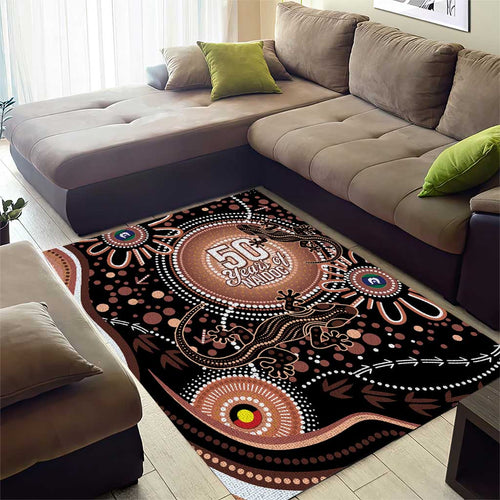 Australia NAIDOC Week Area Rug Happy 50th Anniversary Brown Version