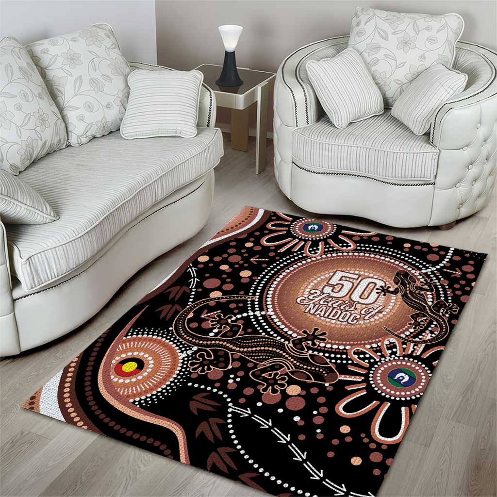 Australia NAIDOC Week Area Rug Happy 50th Anniversary Brown Version