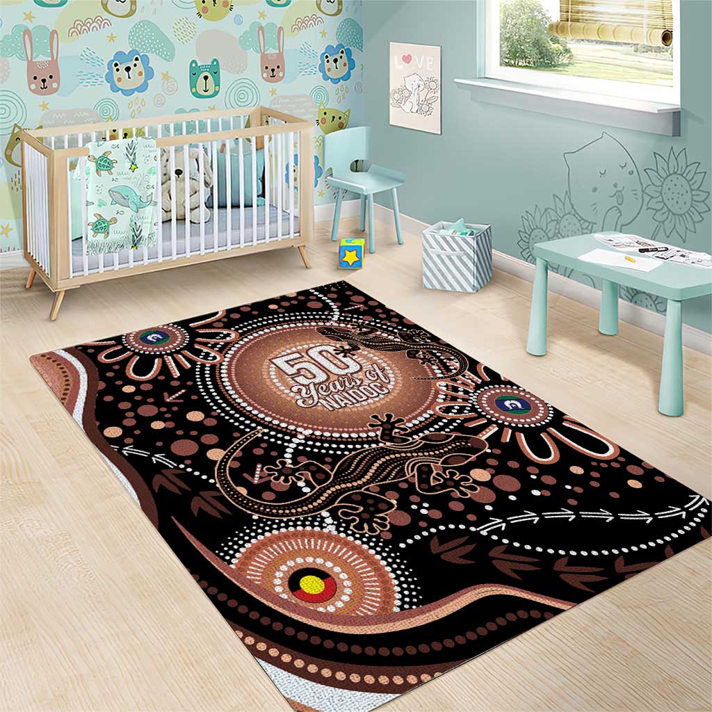 Australia NAIDOC Week Area Rug Happy 50th Anniversary Brown Version