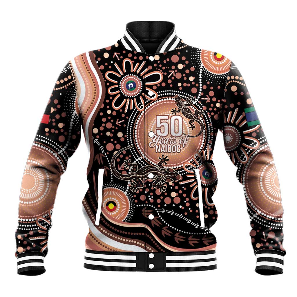 Australia NAIDOC Week Baseball Jacket Happy 50th Anniversary Brown Version