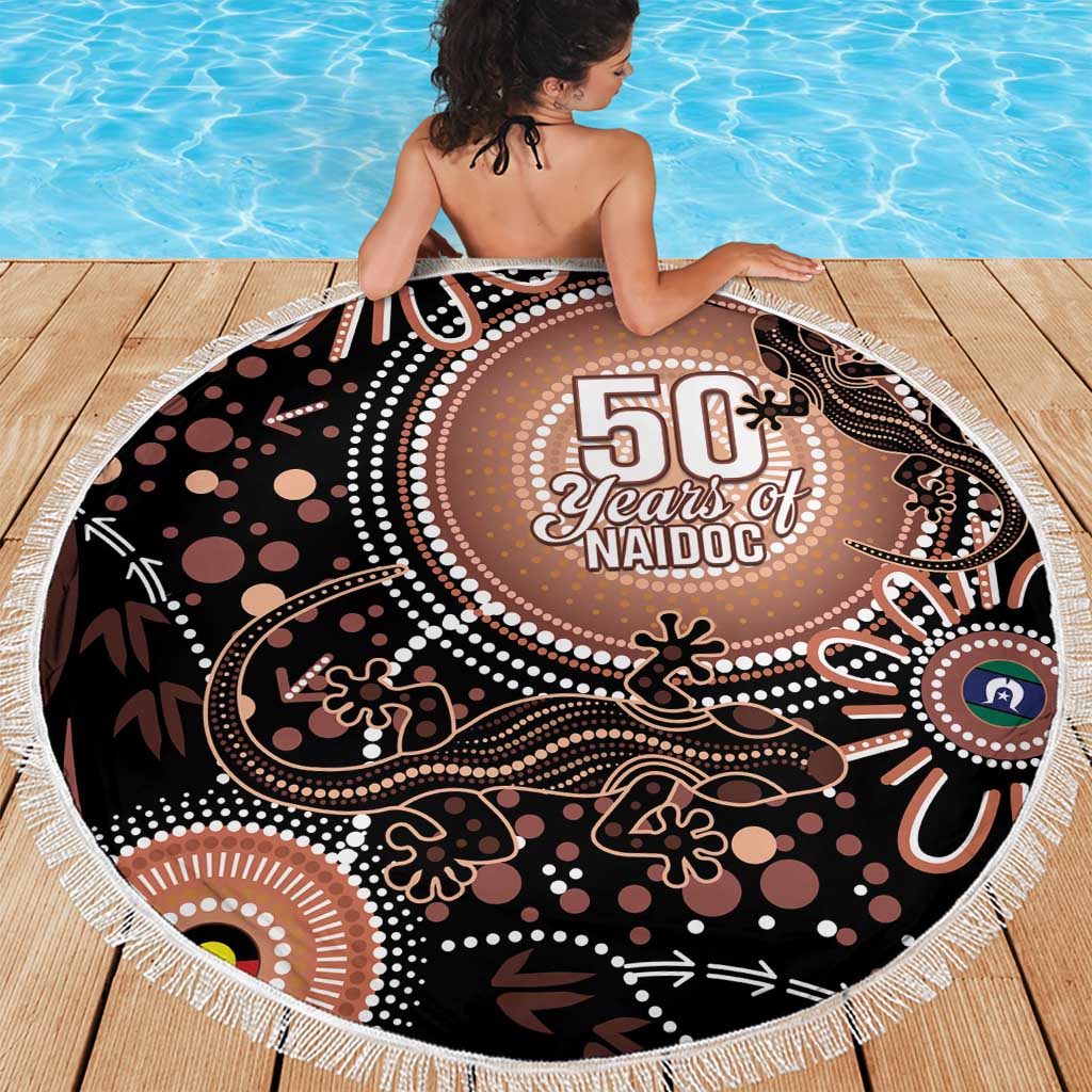 Australia NAIDOC Week Beach Blanket Happy 50th Anniversary Brown Version