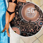 Australia NAIDOC Week Beach Blanket Happy 50th Anniversary Brown Version