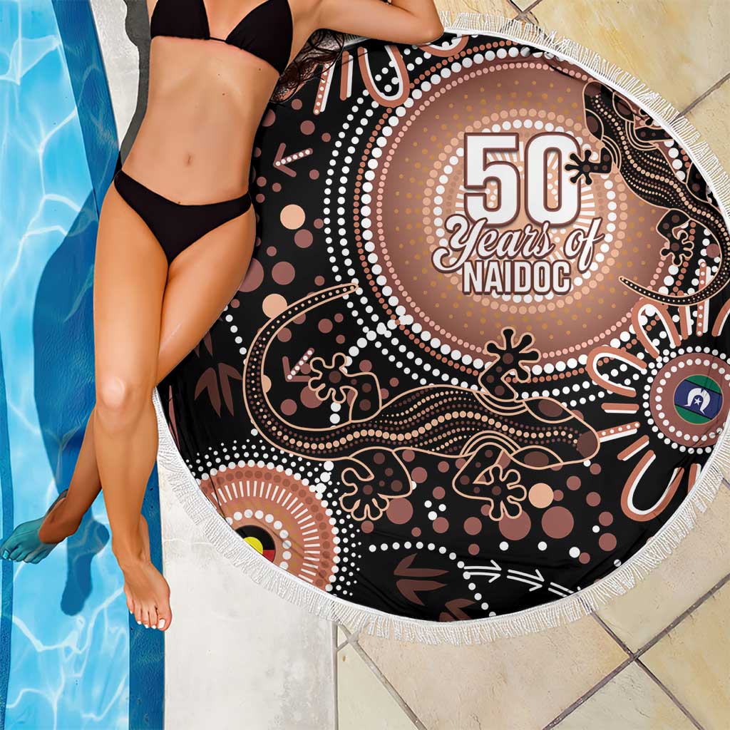 Australia NAIDOC Week Beach Blanket Happy 50th Anniversary Brown Version